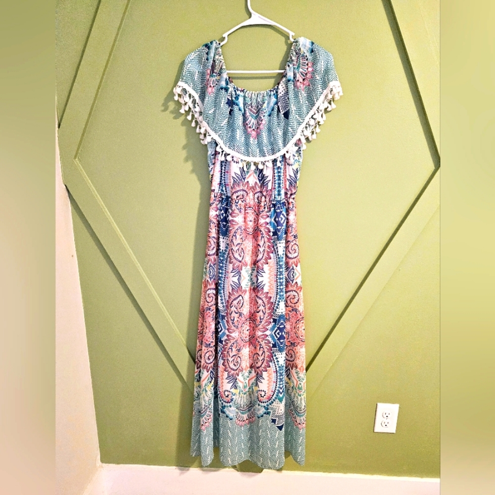 Off the shoulder boho maxi